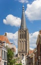 Tower of the Martini church and old houses in Doesburg