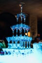 Tower of Martini glasses at a festive event