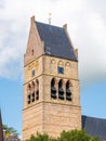 Tower of Martinikerk Church in old town of Bolsward, Friesland,