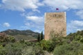 Tower in medieval castle located in the city of Lorca, Murcia, Spain Royalty Free Stock Photo