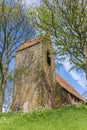 Tower of the medieval church in Oostum Royalty Free Stock Photo