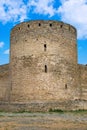 Tower of a medieval fortress Belgorod Dniester Ukraine. Vertical photo