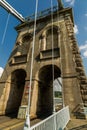 Tower of the Menai Suspension Bridge over between Anglesey and m Royalty Free Stock Photo