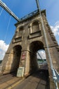 Tower of the Menai Suspension Bridge over between Anglesey and m Royalty Free Stock Photo