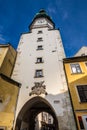 Tower Of Michaels Gate - Bratislava, Slovakia Royalty Free Stock Photo