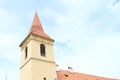 Tower of Minorite monastery in Cesky Krumlov Royalty Free Stock Photo