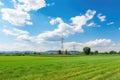 a tower for mobile signal transmission in a field