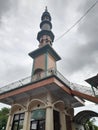 A tower of the mosque in the afternoon Royalty Free Stock Photo