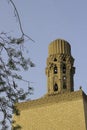 Tower of Mosque Hakim Bi Amrillah in Cairo Egypt Royalty Free Stock Photo
