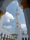 Tower of the mosque to echo the call to prayer. Royalty Free Stock Photo