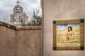 Tower and mural at San Xavier Del Bac Mission, Arizona. Royalty Free Stock Photo