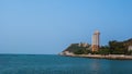 Tower near sea with blue sky Royalty Free Stock Photo