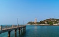 Tower near sea with blue sky Royalty Free Stock Photo