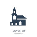 tower of nevyansk in russia icon in trendy design style. tower of nevyansk in russia icon isolated on white background. tower of