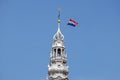 Tower of the Noorderkerk in Amsterdam the Netherlands at Kingsday