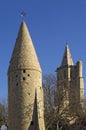 tower and Notredame des Miracle, Avignonet-Lauragais, Midi Pyrenees, France