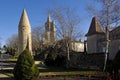 tower and Notredame des Miracle, Avignonet-Lauragais, Midi Pyrenees, France Royalty Free Stock Photo