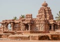 Tower o the Hindu temple in India. Architecture of 7th century with carved walls in Pattadakal, Karnataka