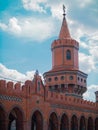 A tower on the Oberbaum Bridge on the Spree River