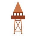 Tower observation vector illustration building architecture. Outdoor tower observation security station watch guard. Safety post Royalty Free Stock Photo