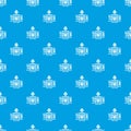 Tower old age pattern vector seamless blue Royalty Free Stock Photo