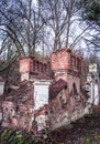 The tower of the old castle concept photo. Tower of medieval palace.