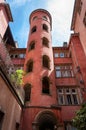 Tower in the old courtyard. Lyon Royalty Free Stock Photo