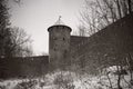 Tower of an old medieval fortress Royalty Free Stock Photo