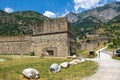 Tower and old military fort in the mountains in Italy Royalty Free Stock Photo