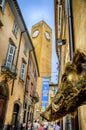 Tower of one of the houses near the Duomo, aka Cathedral in old Italian town Orvieto, Umbria