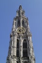 Tower of the Onze-Lieve-Vrouwekathedraal in Antwerp, belgium Royalty Free Stock Photo