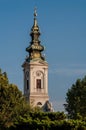 Tower of Orthodox cathedral (Saborna crkva) in Belgrade, Serbia