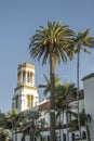 Tower of Our Lady of Sorrows church, Santa Barbara, CA, USA Royalty Free Stock Photo