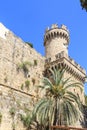 Tower in the palace of the grand master of the knights in Rhodes Royalty Free Stock Photo
