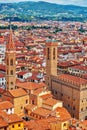 Tower of palazzo vecchio in florence top view Royalty Free Stock Photo