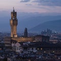 Tower of Palazzo Vecchio at night, Florence, Italy