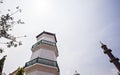 Tower of Palembang Great Mosque, the biggest mosque in Palembang, South Sumatra, Indonesia.