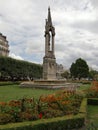 Tower in park Notre Dame de Paris Royalty Free Stock Photo