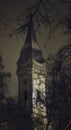Tower of The Piarist Church of the Catholic Teachers` Church Timisoara night photo