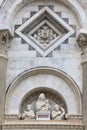 Tower of Pisa; Leaning Tower of Pisa, details of facade, Pisa, Italy