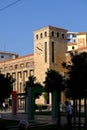 Tower with post office clock. The Italian post office building in La Spezia designed by Angiolo Mazzoni