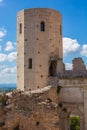 The tower of Properzio in the historic center of Spello Royalty Free Stock Photo
