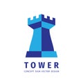 Tower protection - vector logo concept illustration. Abstract castle sign. Design element