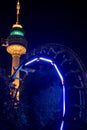 The tower and the rollercoaster ,Duryu Park Tower Starry Night Illuminations Daegu South Korea