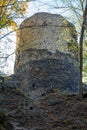 The tower of the romantic ruins of the former Premyslid castle of Tyrov, Czechia