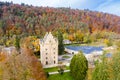 Tower of Schoenfels Castle, Mersch, Kopstal, Mamer or Valley of the Seven Castles in central Luxembourg. Fall in Luxembourg