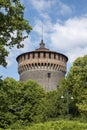 Tower of Sforza Castle Castello Sforzesco in Milan, Italy Royalty Free Stock Photo