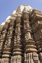 Tower-sikhara Duladeo Temple, Khajuraho, decorated with statues