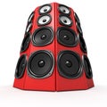 Tower of sound boxes Royalty Free Stock Photo