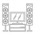 tower speakers and television. Vector illustration decorative design